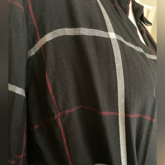 Chicos Black Plaid/Window Pane Shirt with red and white plaid/stripe- size S - Picture 7 of 7